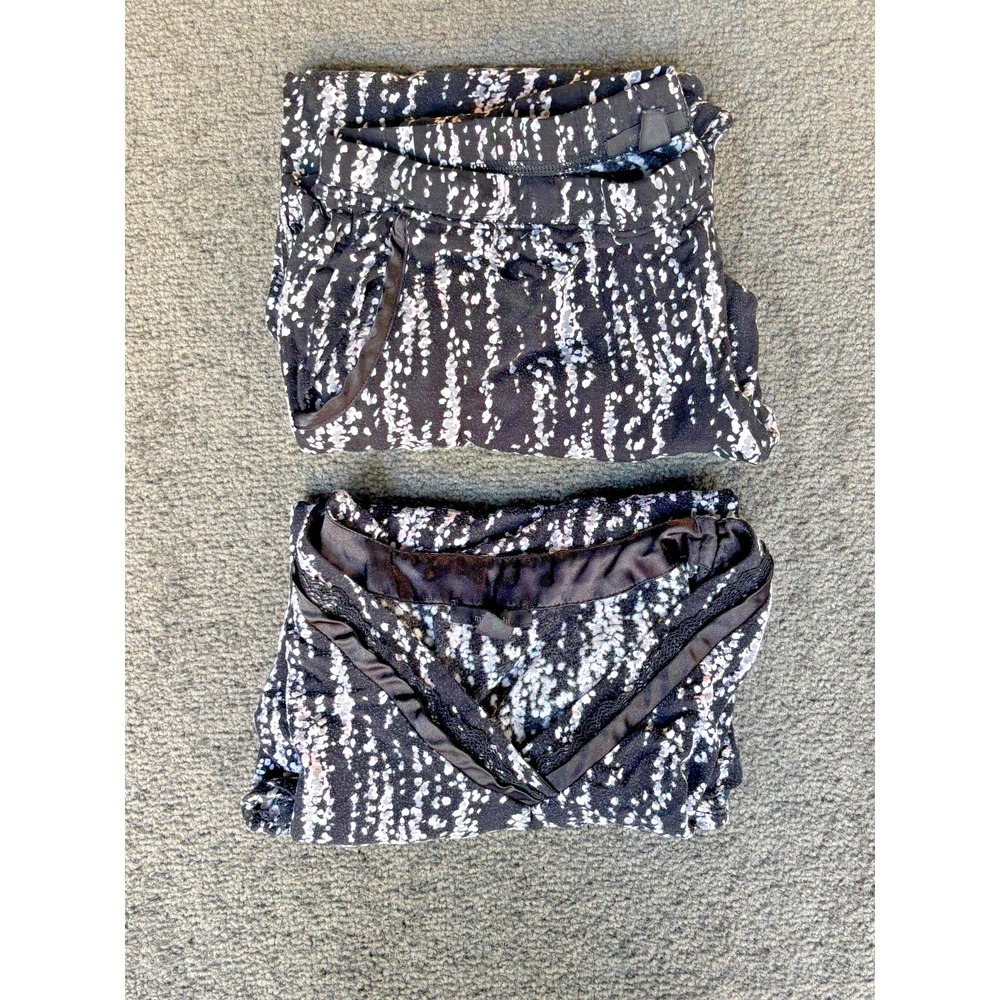 Midnight Pajama Set Women Medium Black White Modal Spandex Elastic Waist Pockets